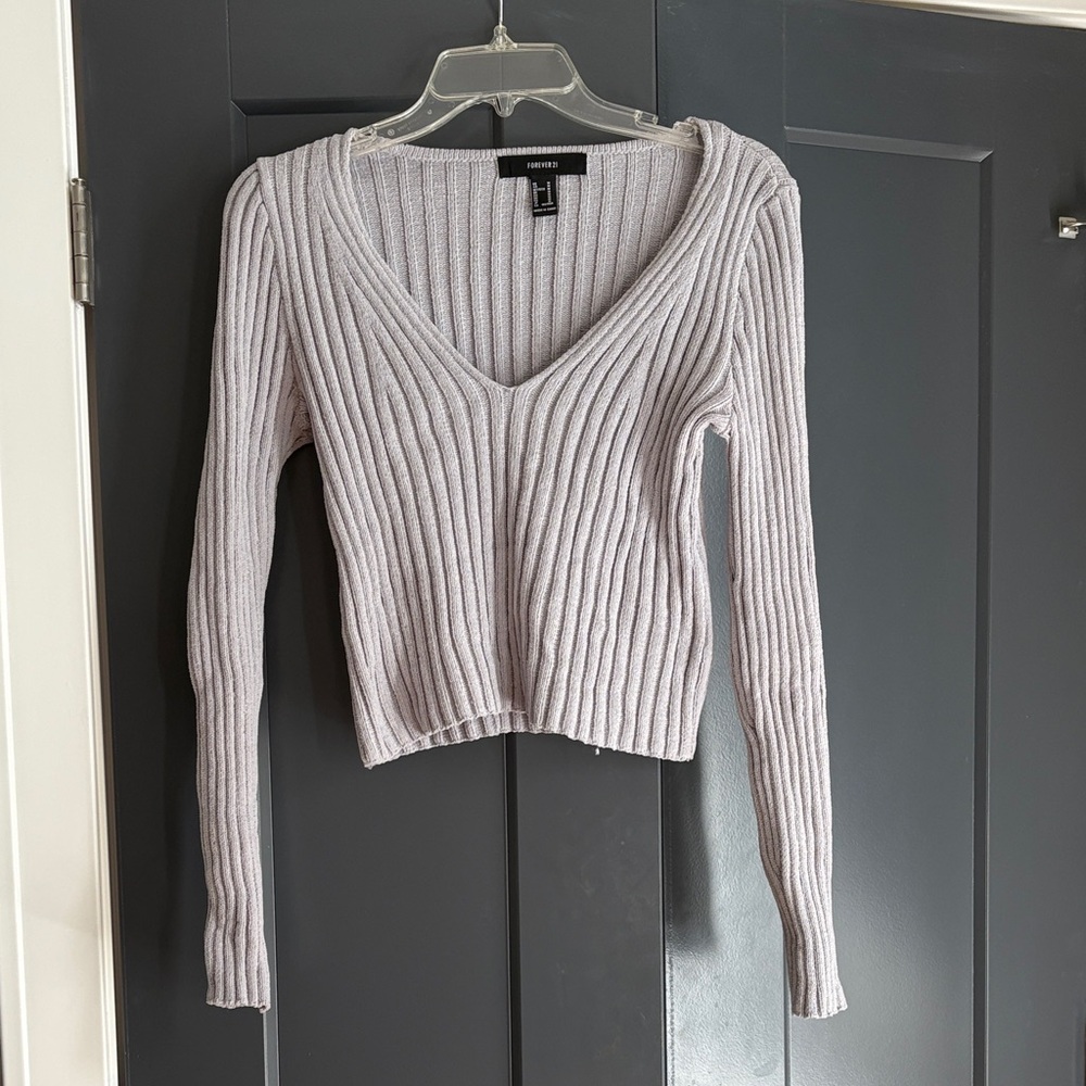 Forever 21 Ribbed Knit Sweater in Gray